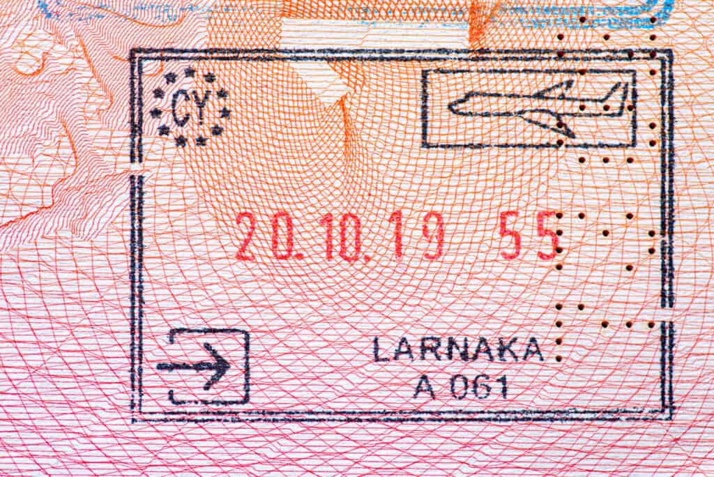 Cyprus passport stamp