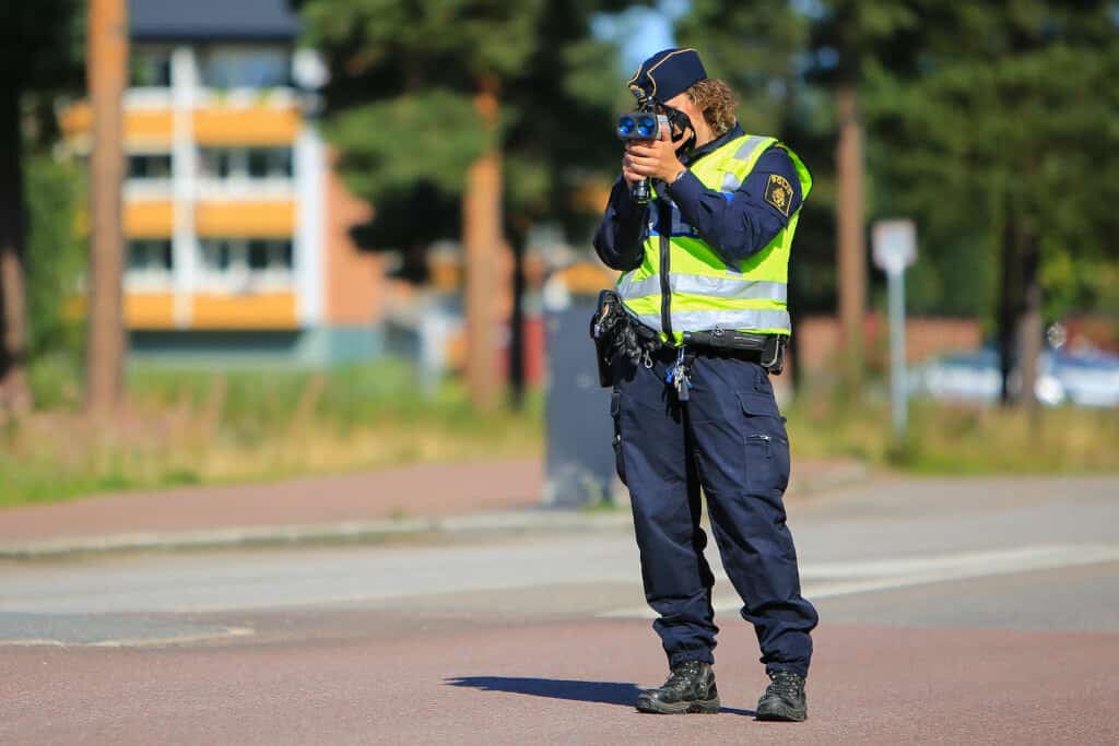 Sweden police speed trap