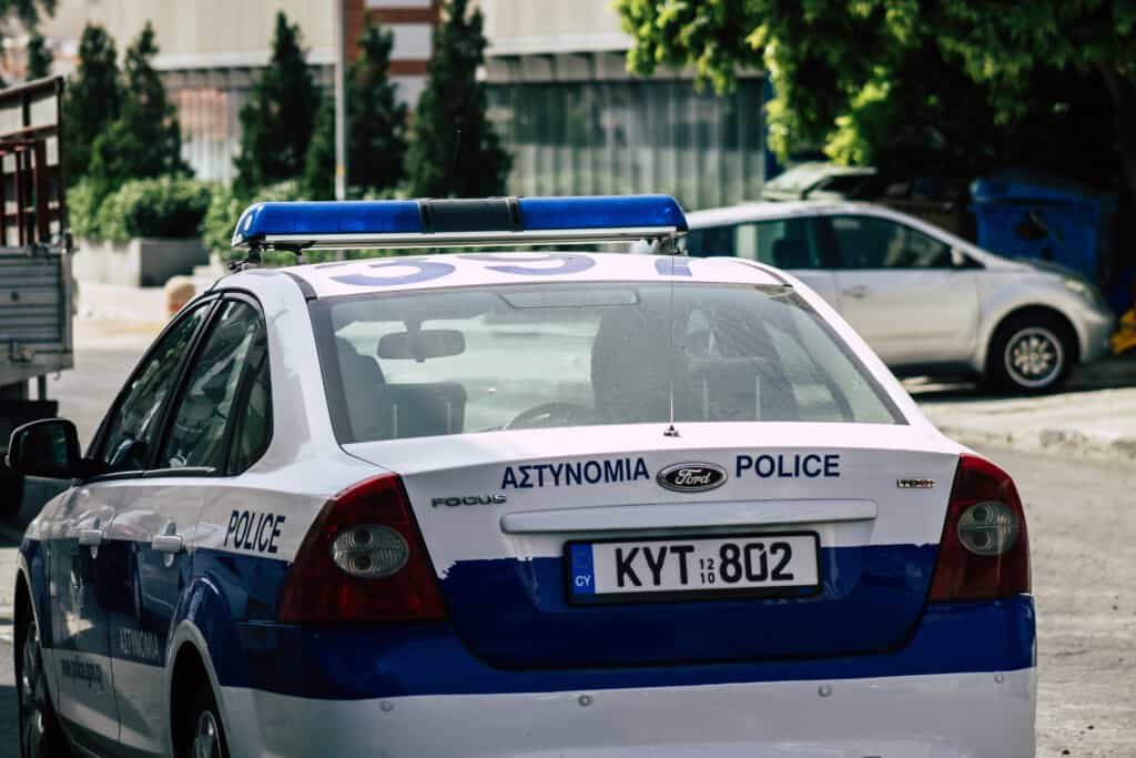 Police car in Limassol